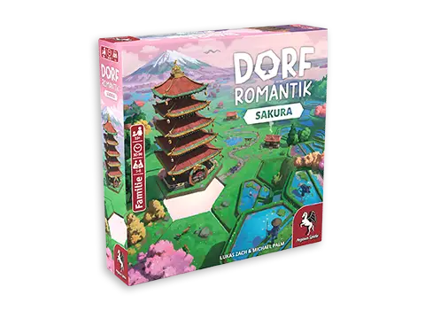 Produktgrafik des Brettspiels Dorfromantik Sakura